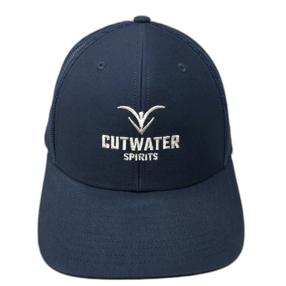 Richardson Trucker Hat Blue One Size Cutwater Spirits Embroidered Mesh Snapback